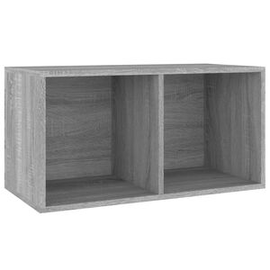 vidaXL Bo&icirc;te de rangement &agrave; disques vinyle Sonoma gris 71x34x36 cm