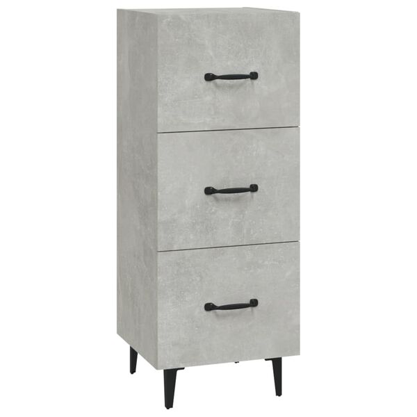 vidaXL Buffet Gris b&eacute;ton 34,5x34x90 cm Bois d'ing&eacute;nierie