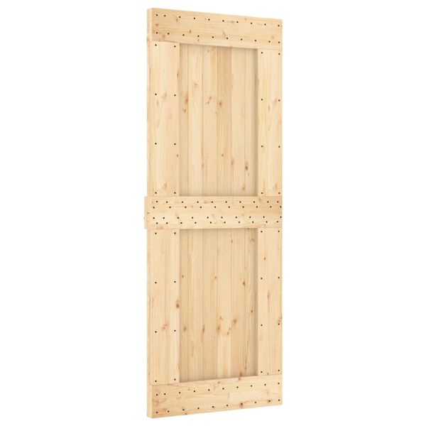 vidaXL Porte coulissante et kit de quincaillerie 80x210 cm pin massif