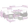 vidaXL Ensemble de canap&eacute; de jardin 9 pcs Noir polyrotin
