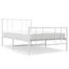 vidaXL Cadre de lit m&eacute;tal sans matelas et pied de lit blanc 100x200 cm