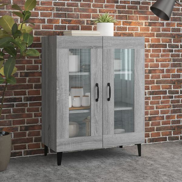 vidaXL Buffet sonoma gris 69,5x34x90 cm bois d'ing&eacute;nierie