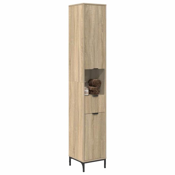 vidaXL Cabinet de salle de bain Ch&ecirc;ne Sonoma 31,5 x 33 x 190 cm