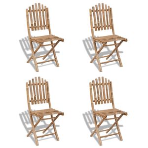 vidaXL Chaises pliables d'ext&eacute;rieur Bambou 4 pcs