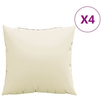 vidaXL Coussins de canapé lot de 4 crème 40x40 cm tissu