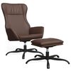 vidaXL Chaise de relaxation avec repose-pied Brun brillant Similicuir