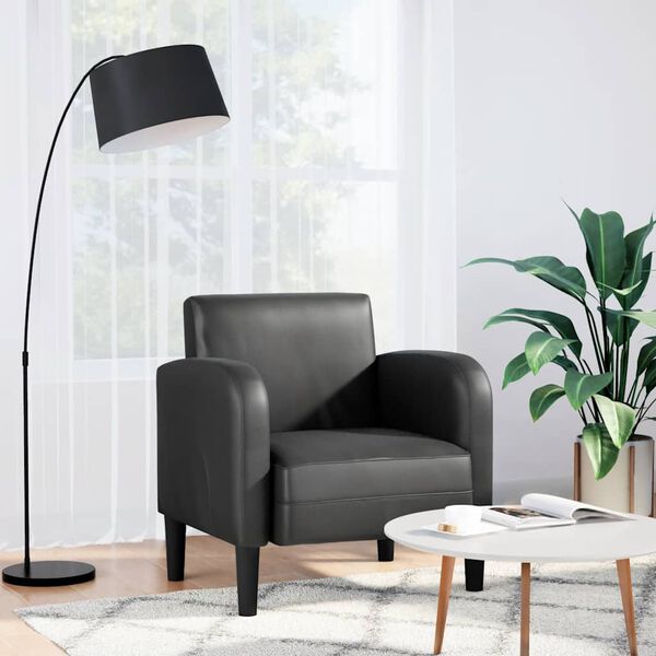vidaXL Chaise de canapé avec accoudoirs noir 54 cm similicuir