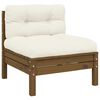 vidaXL Salon de jardin 3 pcs avec coussins cr&egrave;me bois de pin massif