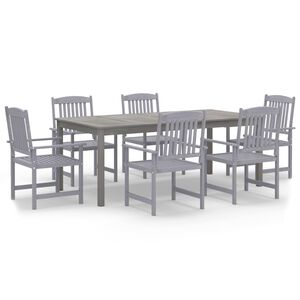 vidaXL Ensemble &agrave; manger de jardin 7 pcs Bois d'acacia Gris