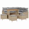 vidaXL Ensemble de canap&eacute; de jardin 9 pc Beige polyrotin