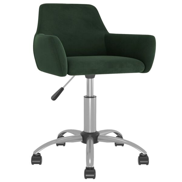 vidaXL Chaises pivotantes &agrave; manger lot de 6 Vert fonc&eacute; Velours