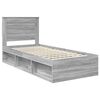 vidaXL Cadre de lit avec tiroir Gris Sonoma 75 x 190 cm Pin massif