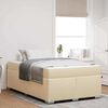 vidaXL Cadre de lit avec matelas Cr&egrave;me 120 x 200 cm tissu