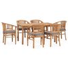 vidaXL Ensemble &agrave; Manger de jardin 7pcs avec coussins bois teck solide