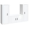 vidaXL Ensemble de meubles TV 3 pcs Blanc brillant Bois d'ing&eacute;nierie