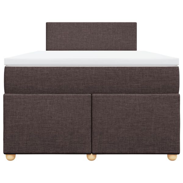 vidaXL Sommier &agrave; lattes de lit et matelas marron fonc&eacute; 120x190cm tissu