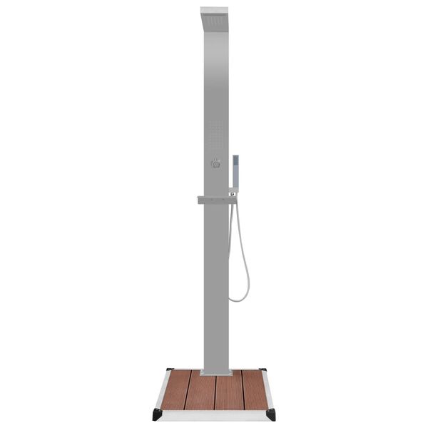 vidaXL Douche d'extérieur avec receveur de douche WPC Acier inoxydable