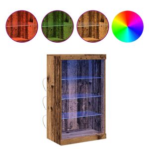 vidaXL Buffet LED Bois ancien 60,5 x 37 x 100 cm Bois d'ing&eacute;nierie