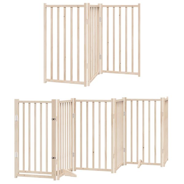 vidaXL Barri&egrave;re pour chien porte pliable 15 panneaux bois de peuplier