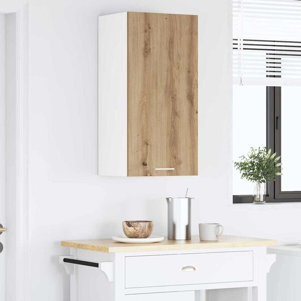 vidaXL Armoire suspendue Ch&ecirc;ne Artisan et Blanc 40 x 31 x 80 cm