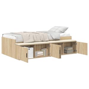 vidaXL Cadre de lit Ch&ecirc;ne Sonoma 100 x 200 cm Bois d'ing&eacute;nierie