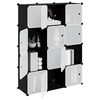 vidaXL Cubes de rangement 12 pcs avec portes noir PP