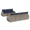 vidaXL Ensemble de canap&eacute; de jardin 8 pcs avec coussins gris r&eacute;sine tress&eacute;e