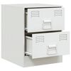 vidaXL Tables de chevet 2 pcs blanc 34,5x39x44 cm acier