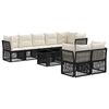 vidaXL Ensemble de canap&eacute; de jardin 8 pc Noir polyrotin
