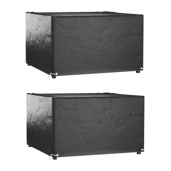 vidaXL Housses de salon de jardin 2 pcs 8 &oelig;illets 125x125x75 cm carr&eacute;