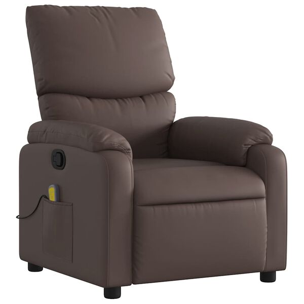 vidaXL Fauteuil de massage inclinable Marron Similicuir