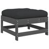 vidaXL Salon de jardin 5 pcs avec coussins gris bois massif