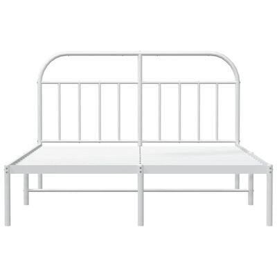 vidaXL Cadre de lit métal sans matelas et tête de lit blanc 183x213 cm