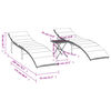 vidaXL Chaises longues lot de 2 avec table marron r&eacute;sine tress&eacute;e
