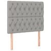 vidaXL T&ecirc;te de lit Gris clair 90x7x118/128 cm Tissu