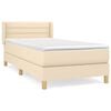 vidaXL Sommier &agrave; lattes de lit et matelas Cr&egrave;me 90x190 cm Tissu