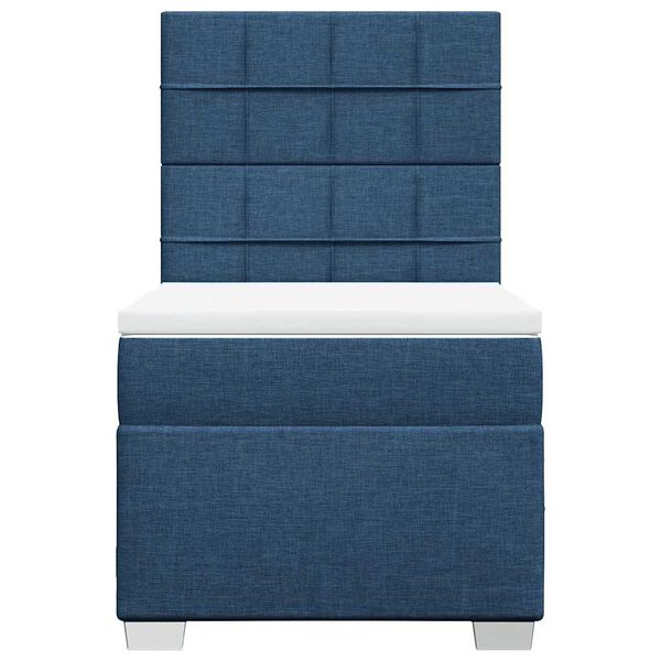 vidaXL Sommier &agrave; lattes de lit avec matelas Bleu 90x200 cm Tissu