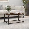 vidaXL Table basse Ch&ecirc;ne marron 80x50x40 cm Bois d'ing&eacute;nierie et fer