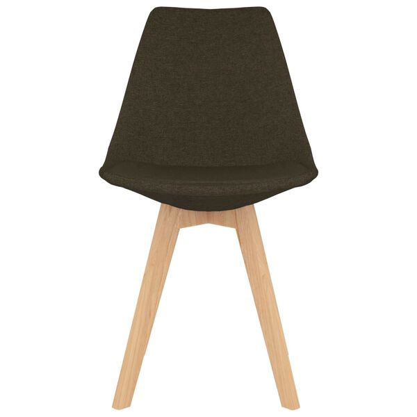 vidaXL Chaises &agrave; manger lot de 4 marron fonc&eacute; tissu