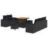 vidaXL Ensemble de canap&eacute; de jardin 8 pcs Noir Poly Rattan