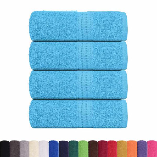 vidaXL Serviettes de toilette FROGN 4 pi&egrave;ces Turquoise 30x30 cm 360 g/m&sup2;