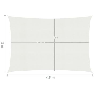 vidaXL Voile d'ombrage 160 g/m² Blanc 2x4,5 m PEHD