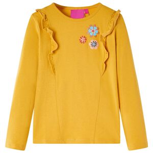 vidaXL T-shirt enfants &agrave; manches longues ocre fonc&eacute; 104