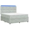 vidaXL Lit boxspring LED avec matelas Gris clair 180 x 200 cm Velours