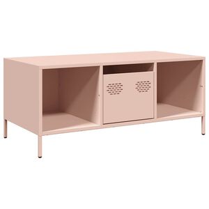 vidaXL Table basse rose 101,5x50x43,5 cm acier lamin&eacute; &agrave; froid