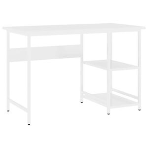 vidaXL Bureau d'ordinateur Blanc 105x50x72 cm MDF et m&eacute;tal