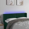 vidaXL T&ecirc;te de lit &agrave; LED Vert fonc&eacute; 147x16x78/88 cm Velours