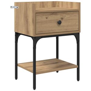 vidaXL Table de chevet Ch&ecirc;ne artisanal 40 x 29 x 60 cm