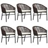 vidaXL Ensemble &agrave; manger de jardin 7 pcs Marron