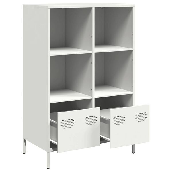 vidaXL Buffet haut blanc 68x39x103,5 cm acier